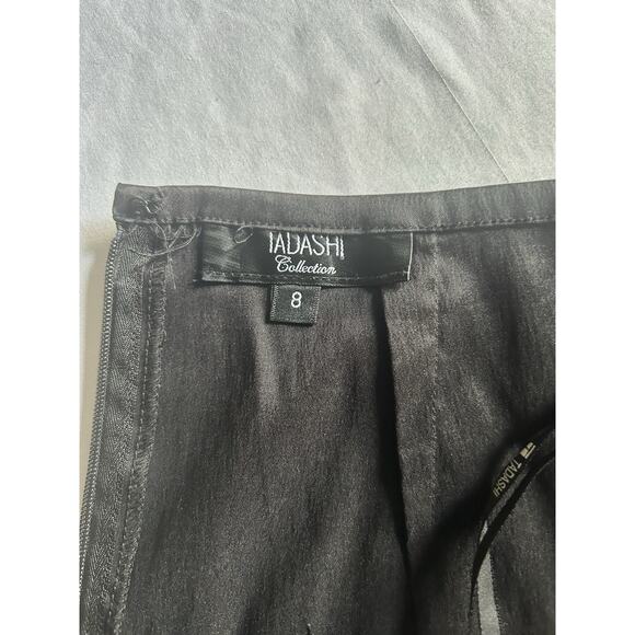 Tadashi Shoji Collection Flutter Taffeta Maxi Skirt Womens Size 8 Black Formal - Picture 3 of 8